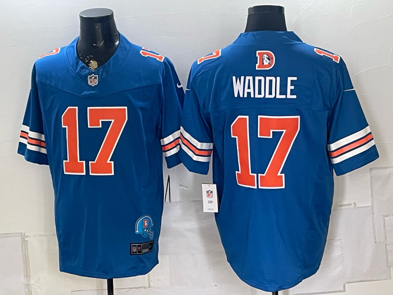 Men 2026 Denver Broncos #17 Waddle blue Nike Limited NFL Jersey 0823001->chicago white sox->MLB Jersey